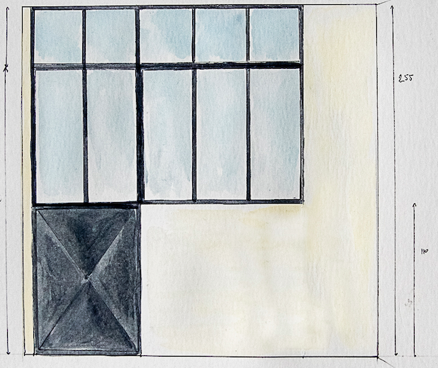 Industrial style partition drawing